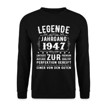 Légende - Millésime 1947 - Affiné à la perfection - Sweat-shirt Unisexe - noir - Devant - Alina (178cm) & Michal (187cm)