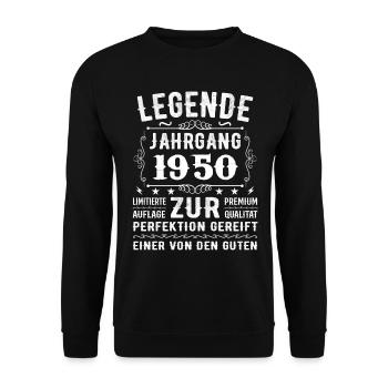 Légende - Millésime 1950 - Affiné à la perfection - Sweat-shirt Unisexe - noir - Devant - Alina (178cm) & Michal (187cm)