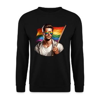 Pride Gay CSD Love LGBTQ Colors of the Rainbow - Unisex Sweatshirt - black - Front - Alina (178cm) & Michal (187cm)