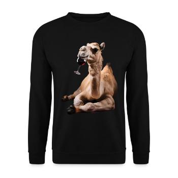 Kamel Wein - Unisex Pullover - Schwarz - Vorne - Alina (178cm) & Michal (187cm)