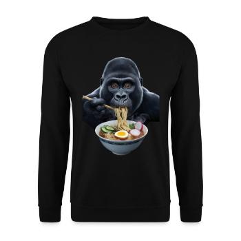 Gorilla Ramen - Unisex Pullover - Schwarz - Vorne - Alina (178cm) & Michal (187cm)