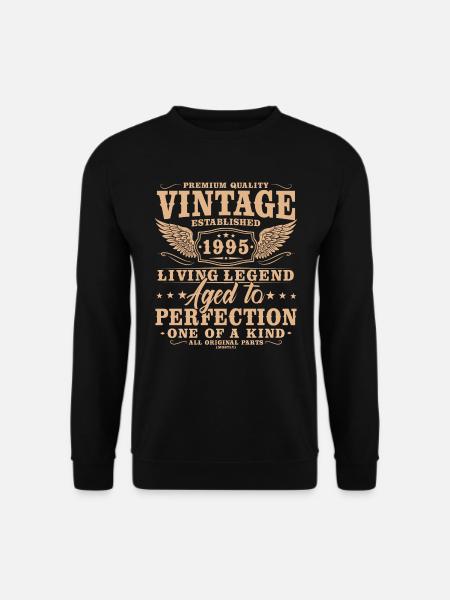 Vintage 1995 Jahrgang Geburtstag Retro Geschenk - Unisex Pullover - Schwarz