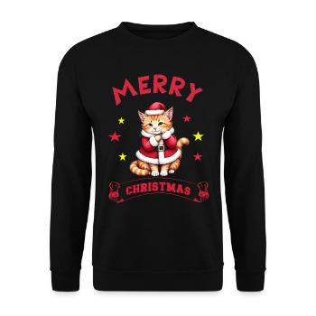 Joyeux Noël Catmas Chaton Chat Mignon - Sweat-shirt Unisexe - noir - Devant - Alina (178cm) & Michal (187cm)
