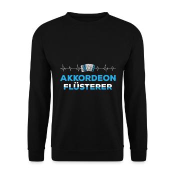 Akkordeon Musikinstrument Herzschlag - Unisex Pullover - Schwarz - Vorne - Alina (178cm) & Michal (187cm)