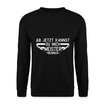 Heizungsbauer Meister bestanden Installateur - Unisex Pullover - Schwarz - Vorne - Alina (178cm) & Michal (187cm)