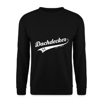 Dachdecker Est. 2023 Geschenk Handwerk - Unisex Pullover - Schwarz - Vorne - Alina (178cm) & Michal (187cm)
