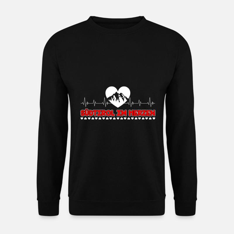 Südtirol im Herzen Spruch Herzschlag Tiroler - Unisex Pullover - Schwarz
