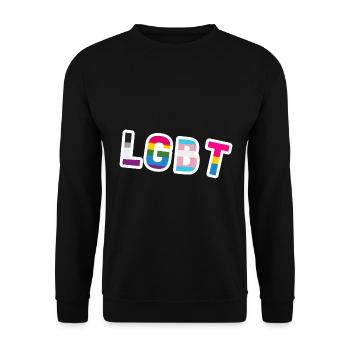 LGBTQ Logo Pride Égalité lgbtq+ - Sweat-shirt Unisexe - noir - Devant - Alina (178cm) & Michal (187cm)