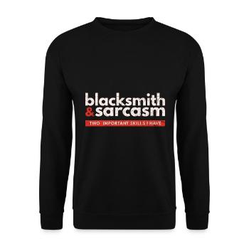 Blacksmith Apparel Sarcasm Blacksmithing Forging F - Sweat-shirt Unisexe - noir - Devant - Alina (178cm) & Michal (187cm)
