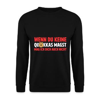 Wenn Du Keine Quokkas Magst Mag Ich Dich Auch Nich - Unisex Pullover - Schwarz - Vorne - Alina (178cm) & Michal (187cm)