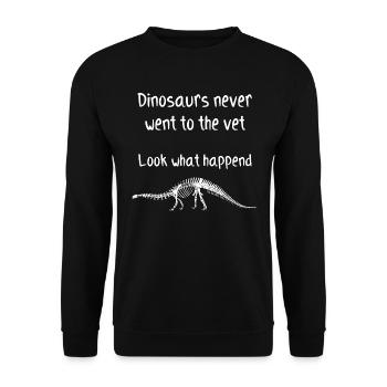 Chemise Dino Doctor Vétérinaire Docteur Vétérinaire - Sweat-shirt Unisexe - noir - Devant - Alina (178cm) & Michal (187cm)