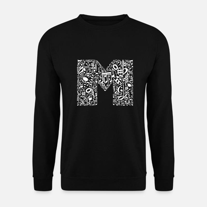 M für Musik Notenschlüssel Farbe weiß - Unisex Pullover - Schwarz