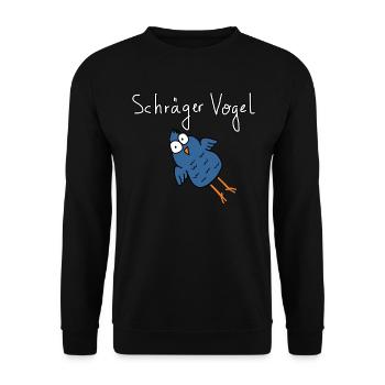 Schräger Vogel - Unisex Pullover - Schwarz - Vorne - Alina (178cm) & Michal (187cm)