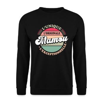 L'unique L'originale Mamou L'exceptionnelle Cadeau - Sweat-shirt Unisexe - noir - Devant - Alina (178cm) & Michal (187cm)