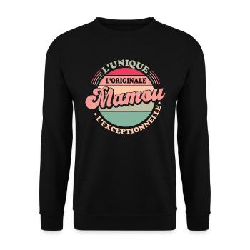 L'unique l'originale Mamou l'exceptionnelle Cadeau - Sweat-shirt Unisexe - noir - Devant - Alina (178cm) & Michal (187cm)