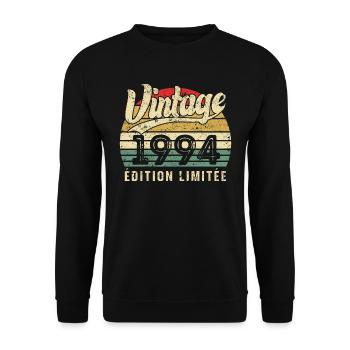 Cadeau D’anniversaire Vintage 1994 Édition Limitée - Sweat-shirt Unisexe - noir - Devant - Alina (178cm) & Michal (187cm)