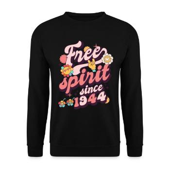 1944 Vintage Birthday Born in 1944 - Unisex Sweatshirt - black - Front - Alina (178cm) & Michal (187cm)