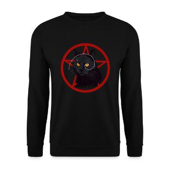 Gato Loco 01 - Unisex Sweatshirt - black - Front - Alina (178cm) & Michal (187cm)