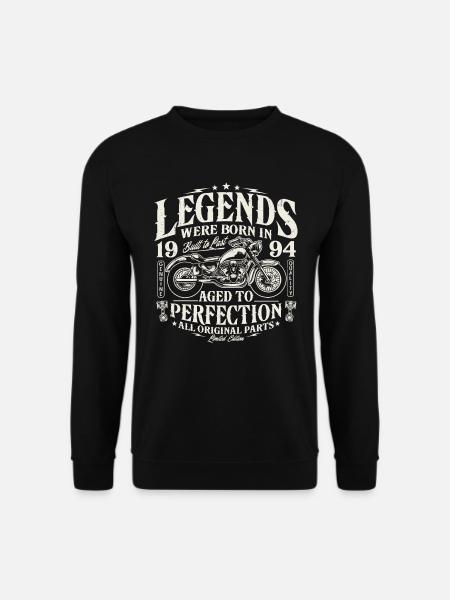 1994 Jahrgang geboren Legenden Geburtstag Motorrad - Unisex Pullover - Schwarz