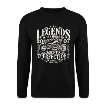 2007 Vintage Born Legends Anniversaire Moto - Sweat-shirt Unisexe - noir - Devant - Alina (178cm) & Michal (187cm)