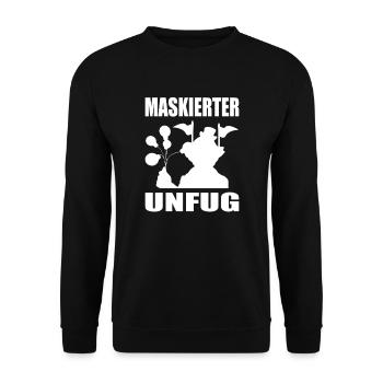 Maskierter Unfug Lustiges Karneval - Unisex Pullover - Schwarz - Vorne - Alina (178cm) & Michal (187cm)