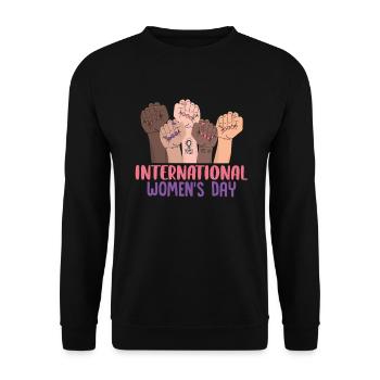 Journée mondiale de la femme Pride - Sweat-shirt Unisexe - noir - Devant - Alina (178cm) & Michal (187cm)