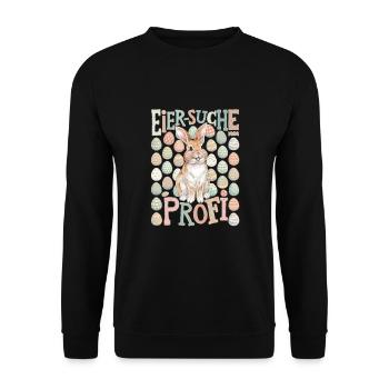 Eiersuche Profi Lustiges Oster - Unisex Pullover - Schwarz - Vorne - Alina (178cm) & Michal (187cm)