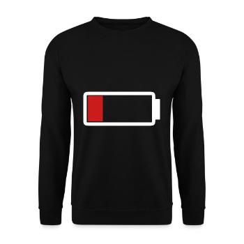 Batterie - Pas d’énergie | Batterrie - Sweat-shirt Unisexe - noir - Devant - Alina (178cm) & Michal (187cm)