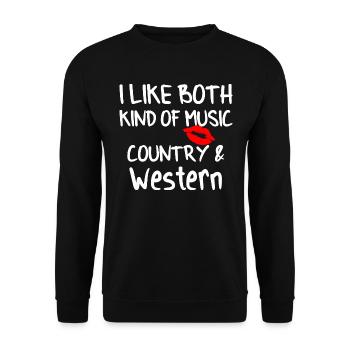 Country Western Music Shirt Gift - Unisex Sweatshirt - black - Front - Alina (178cm) & Michal (187cm)