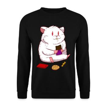 Hamster Schokolade Schoko Naschkatze - Unisex Pullover - Schwarz - Vorne - Alina (178cm) & Michal (187cm)