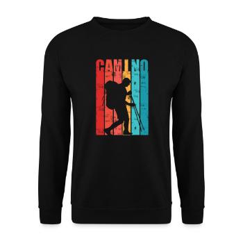 Cadeau du Chemin de Saint-Jacques-de-Compostelle pour les pèlerins - Sweat-shirt Unisexe - noir - Devant - Alina (178cm) & Michal (187cm)