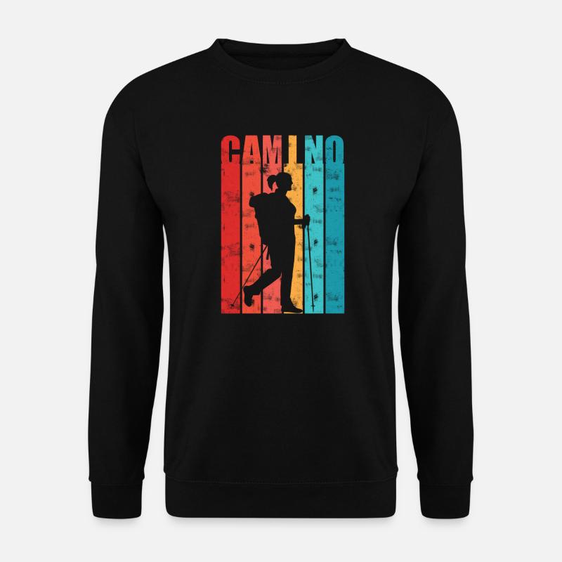 Jakobsweg Frau Buen Camino Geschenk für Pilgerin - Unisex Pullover - Schwarz