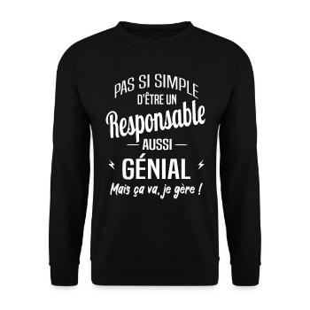 Responsable - Sweat-shirt Unisexe - noir - Devant - Alina (178cm) & Michal (187cm)