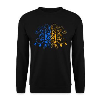 Ukraine Tribal - Sweat-shirt Unisexe - noir - Devant - Alina (178cm) & Michal (187cm)