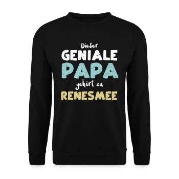 Dieser Geniale Papa Gehört Zu Re... - Unisex Pullover - Schwarz - Vorne - Alina (178cm) & Michal (187cm)