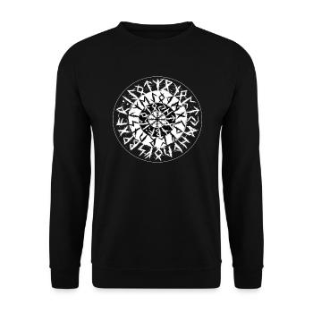 Viking Compass -Vegvisir Runes Navigator Vikings - Unisex Sweatshirt - black - Front - Alina (178cm) & Michal (187cm)