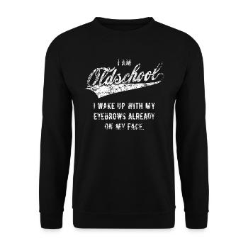 Oldschool Eyebrows - Vintage Edition White - Unisex Sweatshirt - black - Front - Alina (178cm) & Michal (187cm)