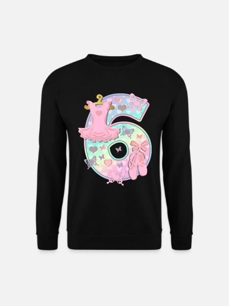 Ballerina 6. Geburtstagsparty Nummer 6 - 6 Jahre - Unisex Pullover - Schwarz