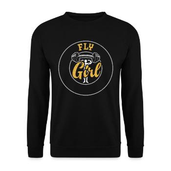 Fly Girl - Gym - Unisex Sweatshirt - black - Front - Alina (178cm) & Michal (187cm)