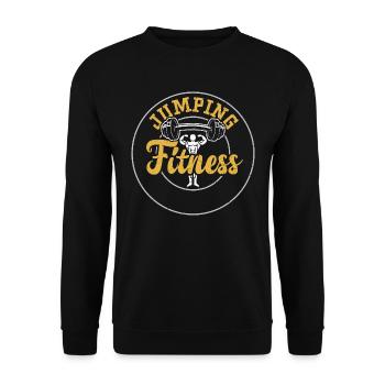 Jumping Fitness - Gym - Unisex Pullover - Schwarz - Vorne - Alina (178cm) & Michal (187cm)