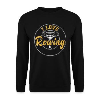 I Love Rowing - Gym - Unisex Sweatshirt - black - Front - Alina (178cm) & Michal (187cm)
