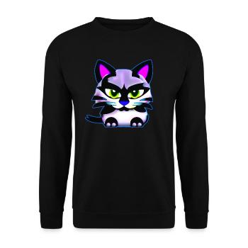 Chat de mauvaise humeur aux couleurs vives - Sweat-shirt Unisexe - noir - Devant - Alina (178cm) & Michal (187cm)