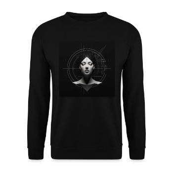 minimalstic fantasy art T-Shirt - Unisex Pullover - Schwarz - Vorne - Alina (178cm) & Michal (187cm)