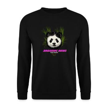 Breaking News New Panda - Unisex Sweatshirt - black - Front - Alina (178cm) & Michal (187cm)