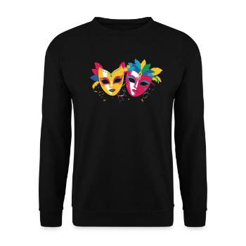Carnival Mask Carnival Parade Cologne Cologne - Unisex Sweatshirt - black - Front - Alina (178cm) & Michal (187cm)