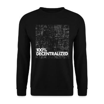 100% DECENTRALIZED - Unisex Pullover - Schwarz - Vorne - Alina (178cm) & Michal (187cm)