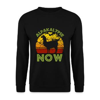 Alpaca Ready for the Alpaca Alpaca Gift - Unisex Sweatshirt - black - Front - Alina (178cm) & Michal (187cm)