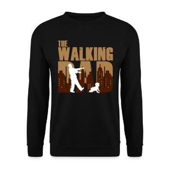 The walking dad - Vater Baby Lustig Humor Zombie - Unisex Sweatshirt - black - Front - Alina (178cm) & Michal (187cm)