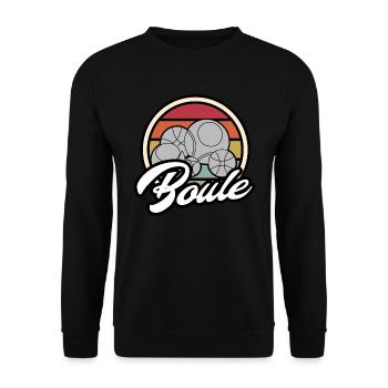 Boules de boules pentanqué motif rétro vintage - Sweat-shirt Unisexe - noir - Devant - Alina (178cm) & Michal (187cm)