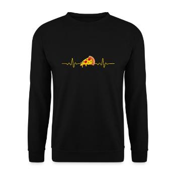 HEARTBEAT PIZZA FUNNY PIZZA SLICE ECG GIFT - Unisex Sweatshirt - black - Front - Alina (178cm) & Michal (187cm)